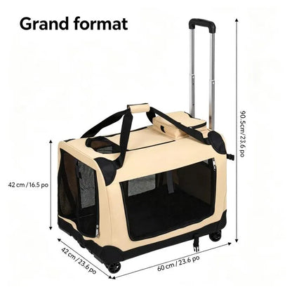 Sac de transport 2-en-1 pour animaux – À porter à la main ou à roulettes 🐾