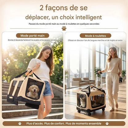 Sac de transport 2-en-1 pour animaux – À porter à la main ou à roulettes 🐾