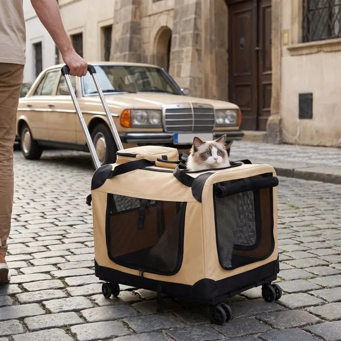 Sac de transport 2-en-1 pour animaux – À porter à la main ou à roulettes 🐾